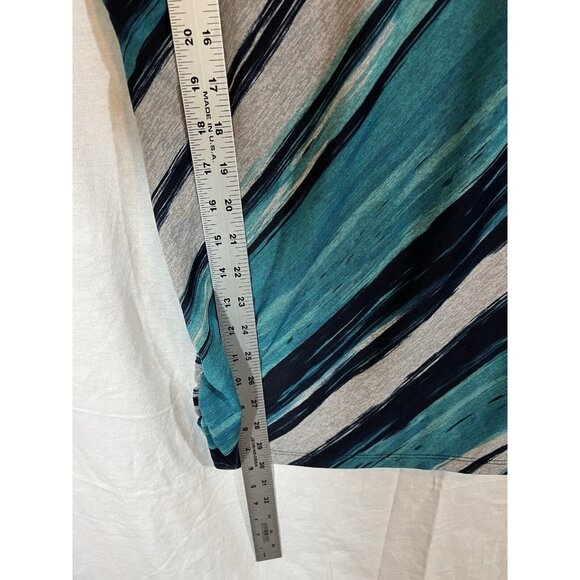 Lavish Teal Grey & Black Sleeveless XL Blouse - Picture 7 of 8